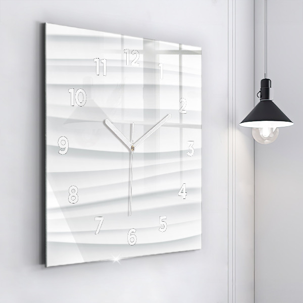 Square wall clock Waves texture