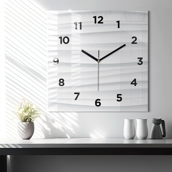 Square wall clock Waves texture