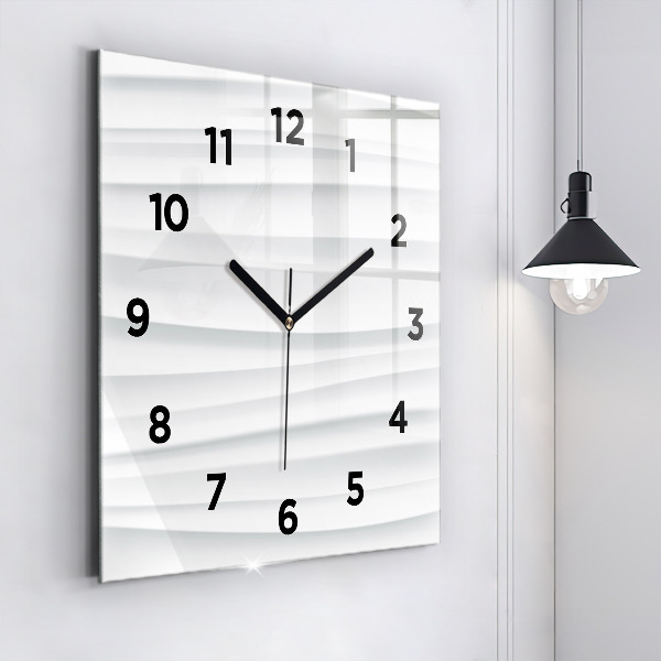 Square wall clock Waves texture