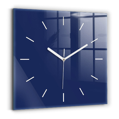 Square wall clock Navy blue color