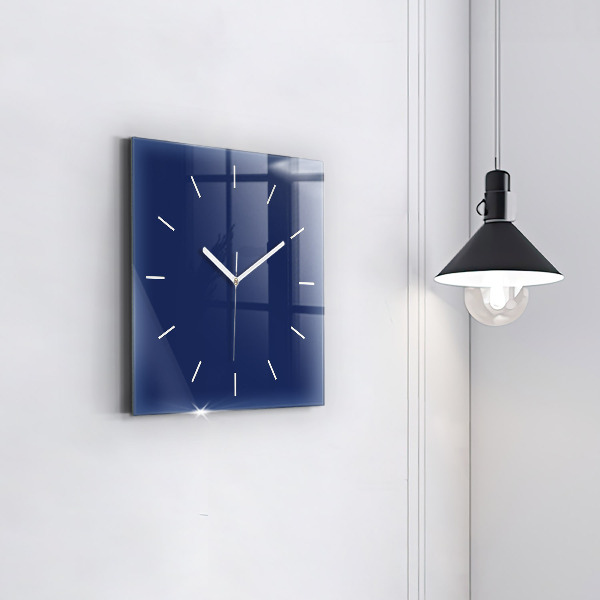 Square wall clock Navy blue color