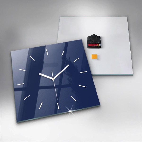 Square wall clock Navy blue color