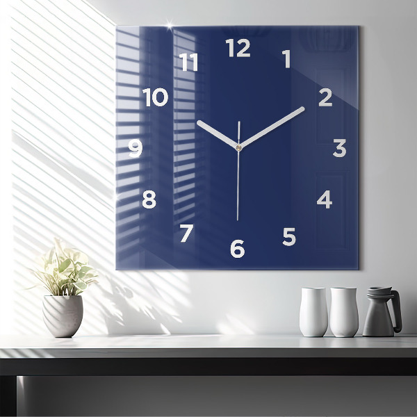 Square wall clock Navy blue color