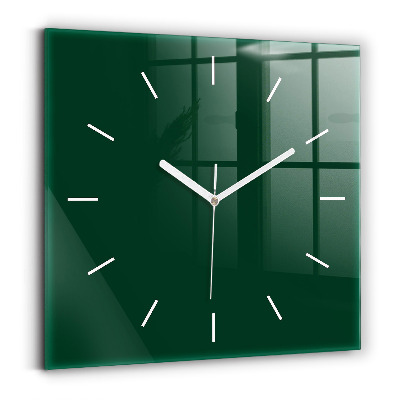 Square wall clock Color bottle green