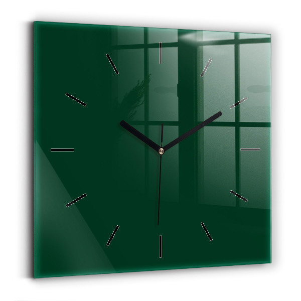 Square wall clock Color bottle green
