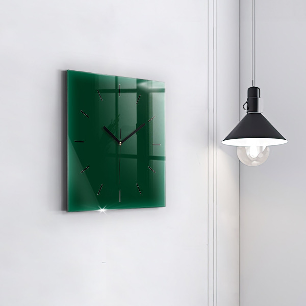 Square wall clock Color bottle green