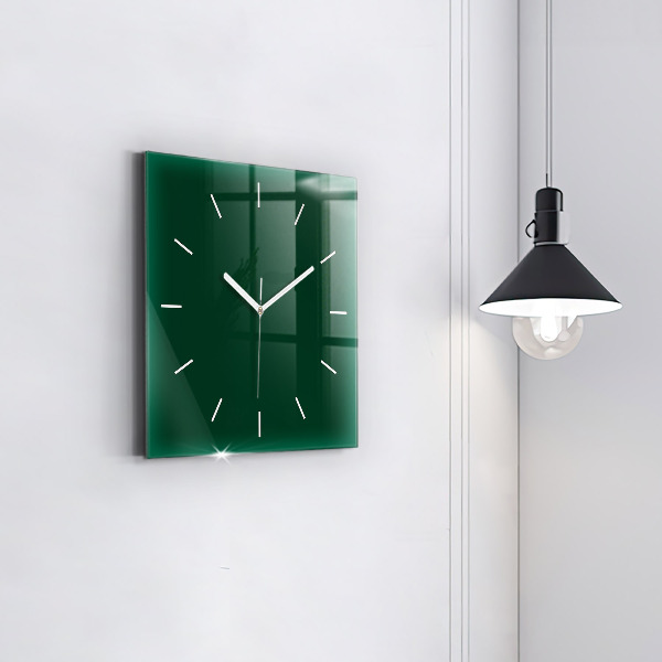 Square wall clock Color bottle green