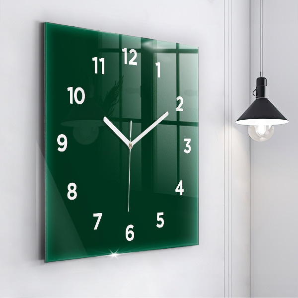 Square wall clock Color bottle green