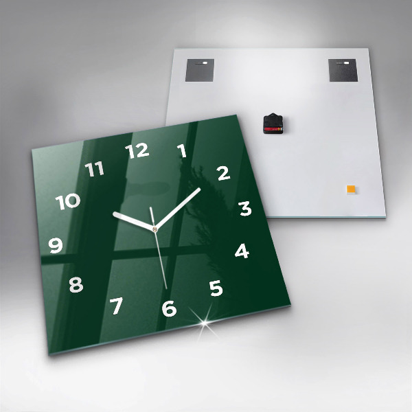 Square wall clock Color bottle green
