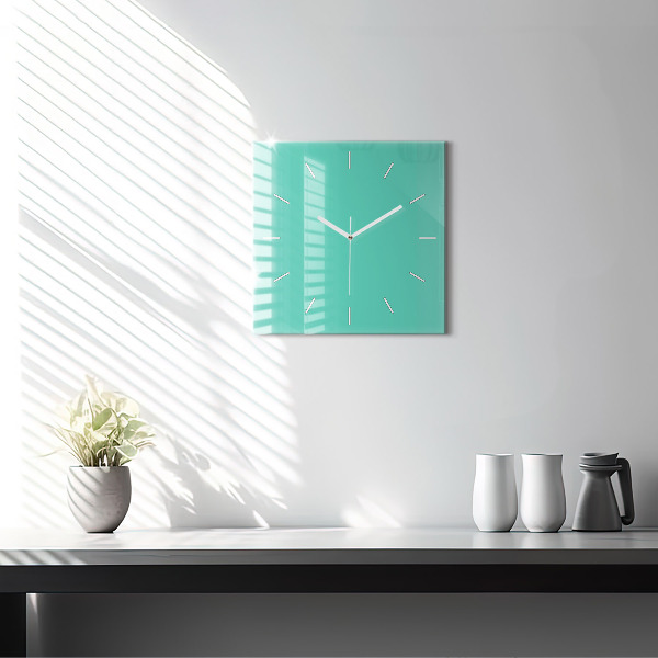 Square wall clock Turquoise