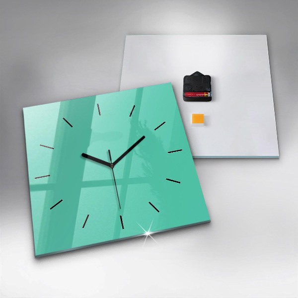 Square wall clock Turquoise