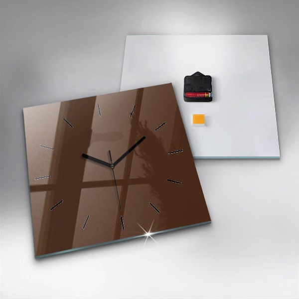 Square wall clock Brown