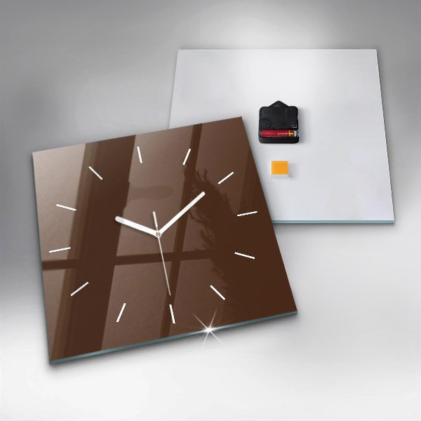 Square wall clock Brown