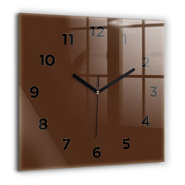 Square wall clock Brown