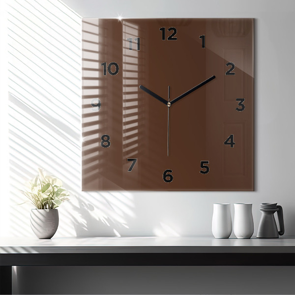 Square wall clock Brown