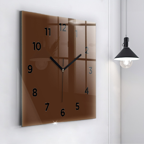 Square wall clock Brown