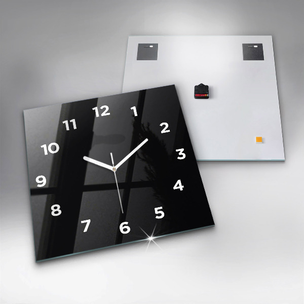 Square wall clock Black