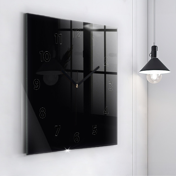 Square wall clock Black