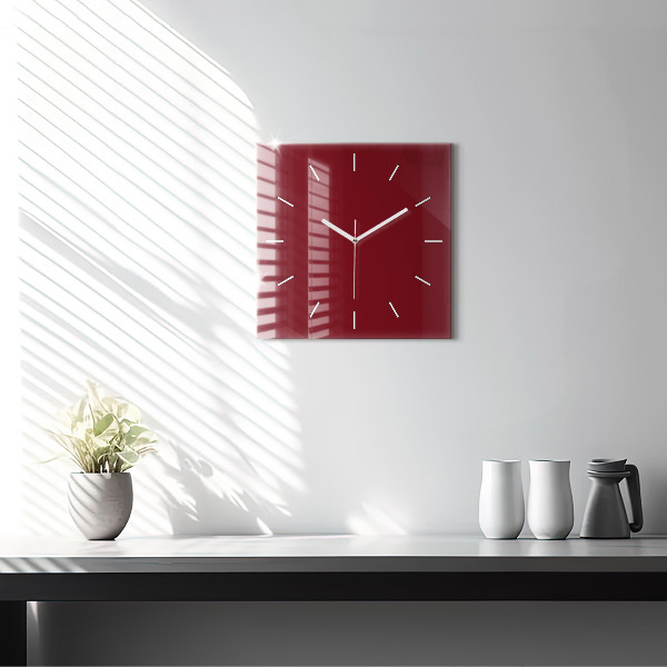Square wall clock Burgundy
