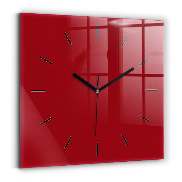 Square wall clock Red