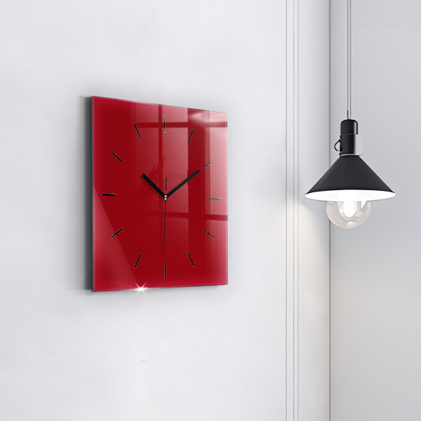 Square wall clock Red