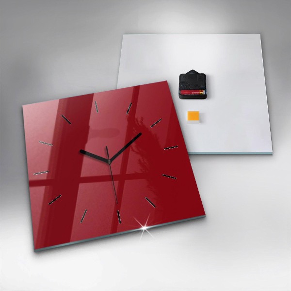 Square wall clock Red