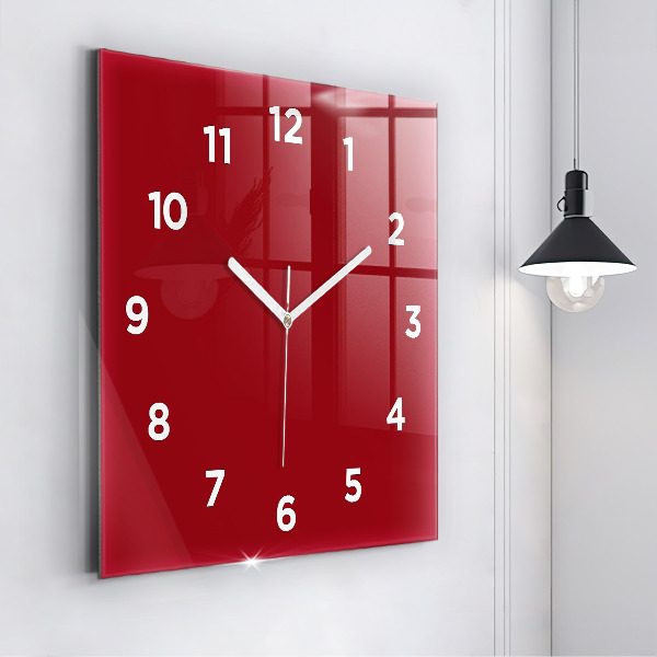 Square wall clock Red