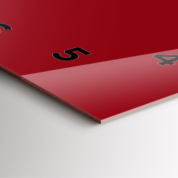 Square wall clock Red