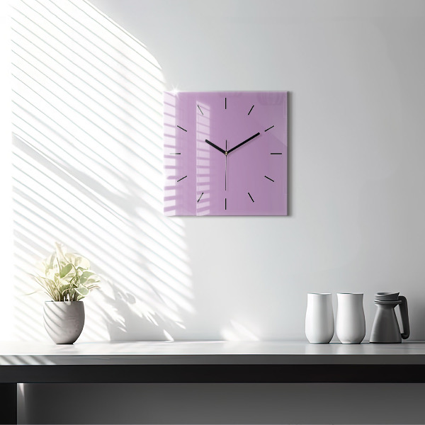 Square wall clock Lilac