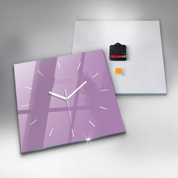 Square wall clock Lilac