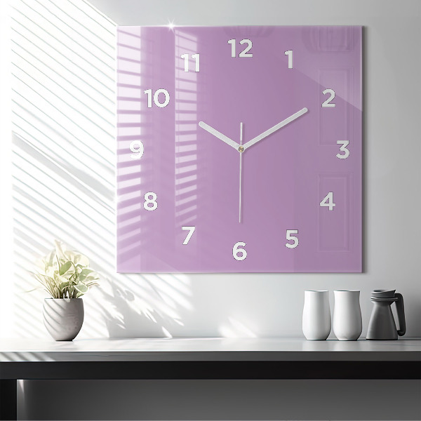 Square wall clock Lilac