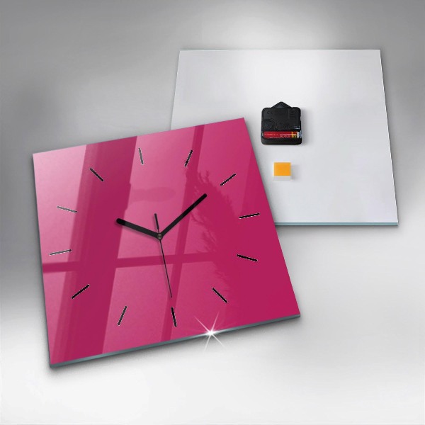Square wall clock Pink