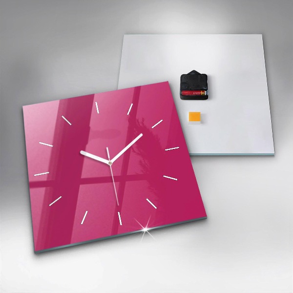 Square wall clock Pink