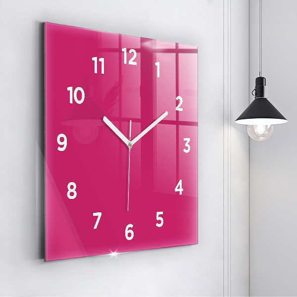 Square wall clock Pink