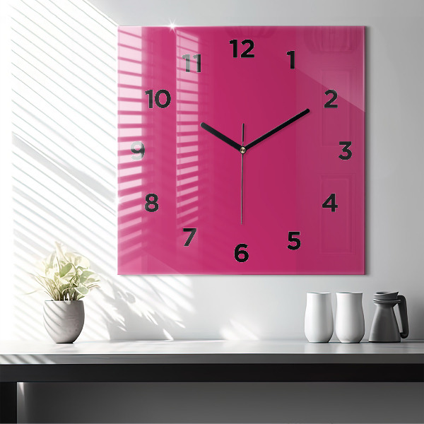 Square wall clock Pink
