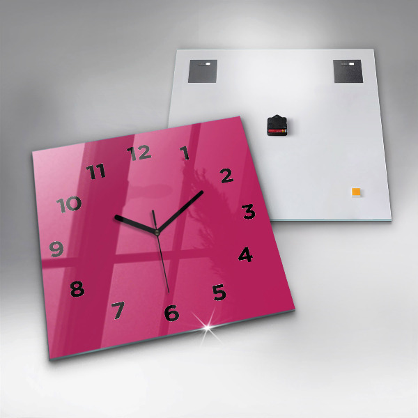 Square wall clock Pink