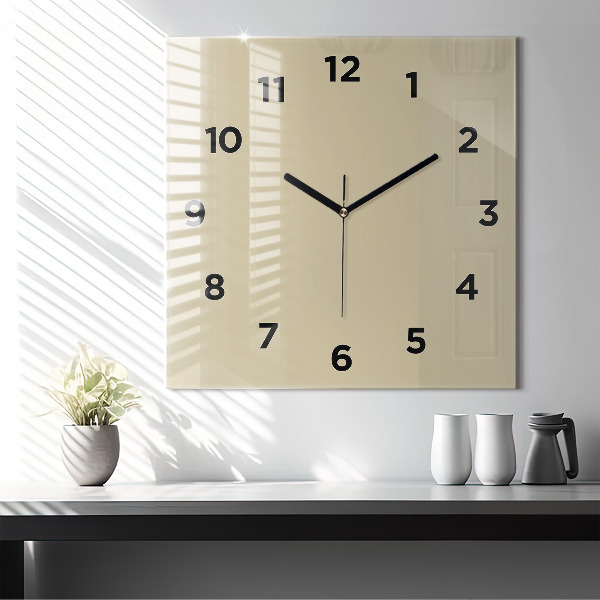 Square wall clock Beige