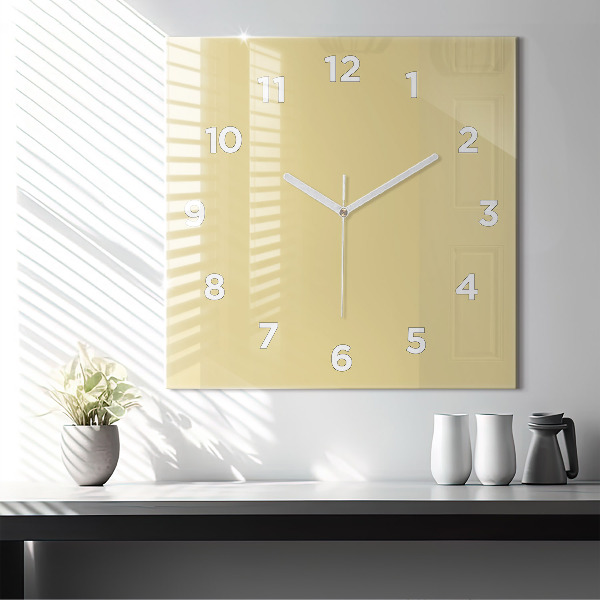 Square wall clock Creamy