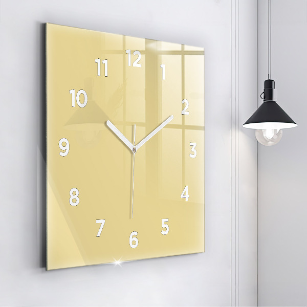 Square wall clock Creamy