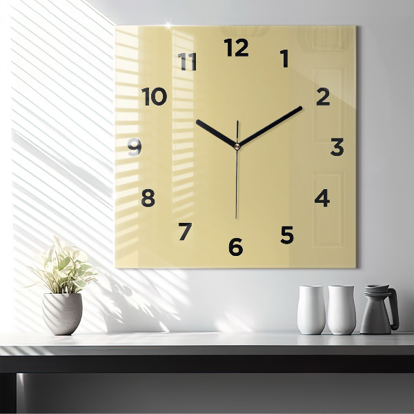 Square wall clock Creamy