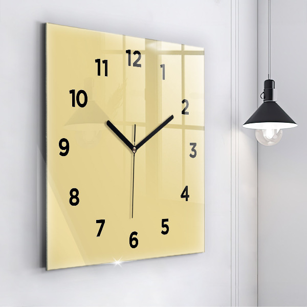 Square wall clock Creamy