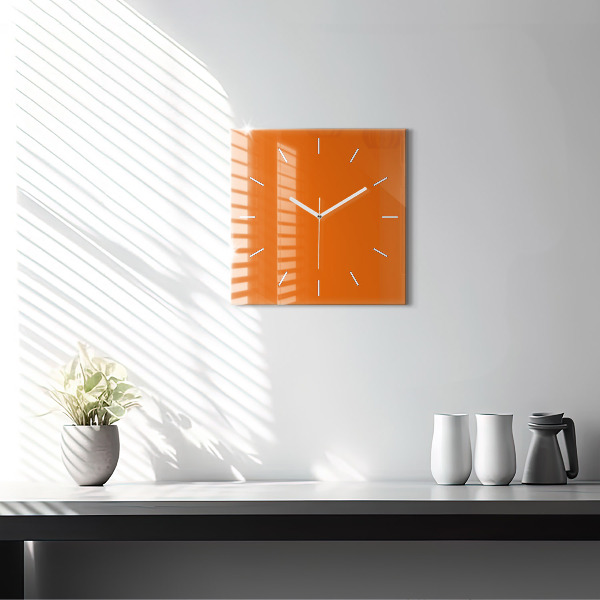 Square wall clock Orange