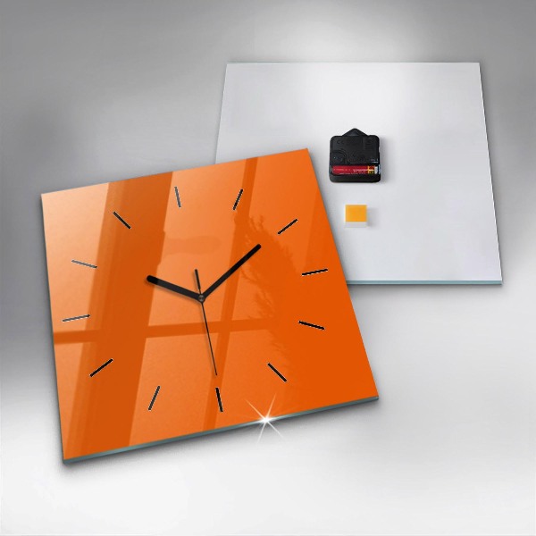 Square wall clock Orange