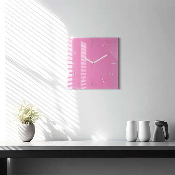 Square wall clock Pink