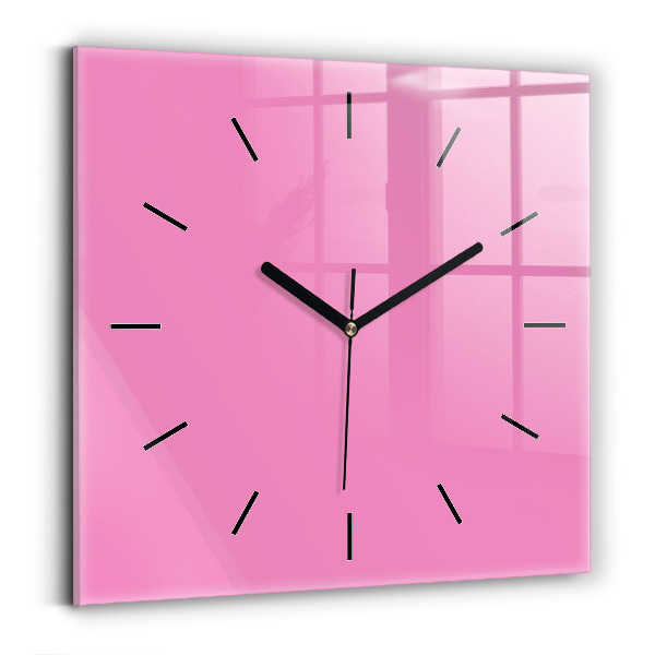 Square wall clock Pink