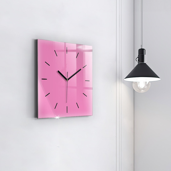 Square wall clock Pink