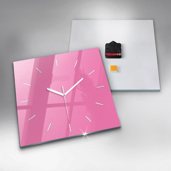Square wall clock Pink