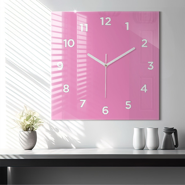 Square wall clock Pink