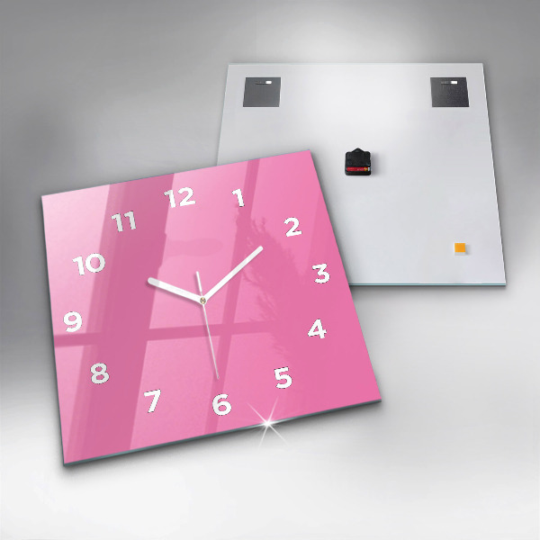 Square wall clock Pink