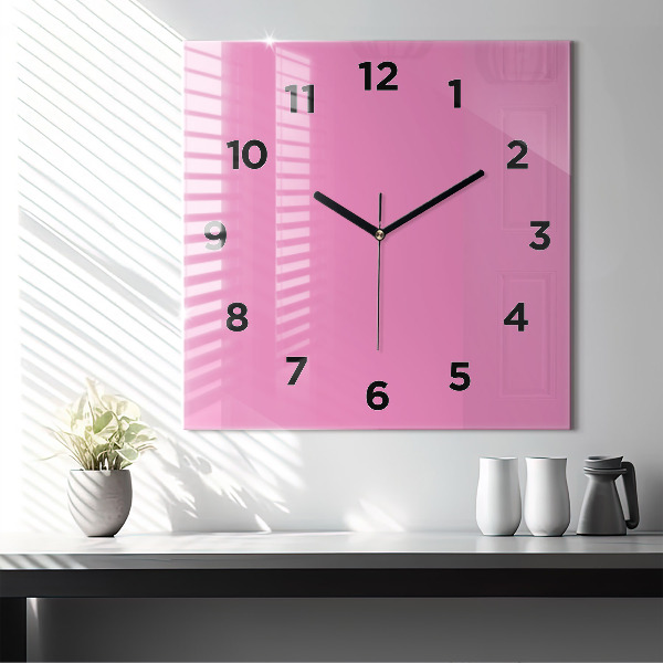 Square wall clock Pink
